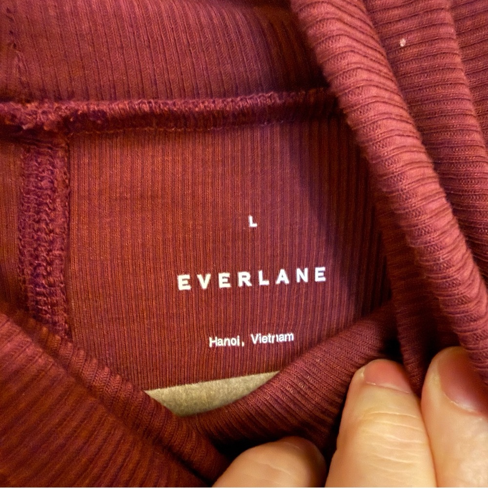 Everlane Deep Red Ribbed Turtleneck - Picture 3 of 4